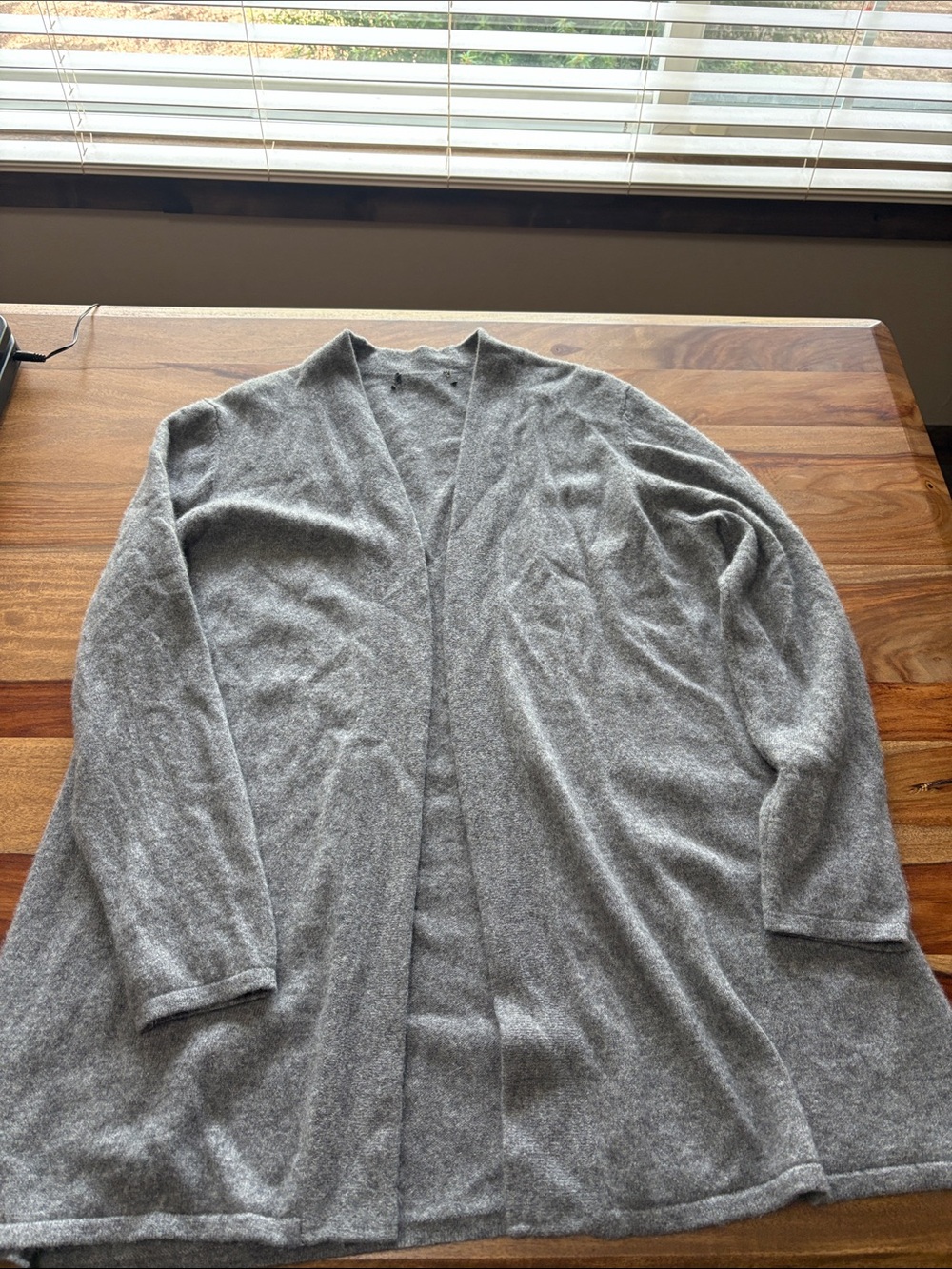 Cozy Women's Gray Open-Front Knit Cardigan